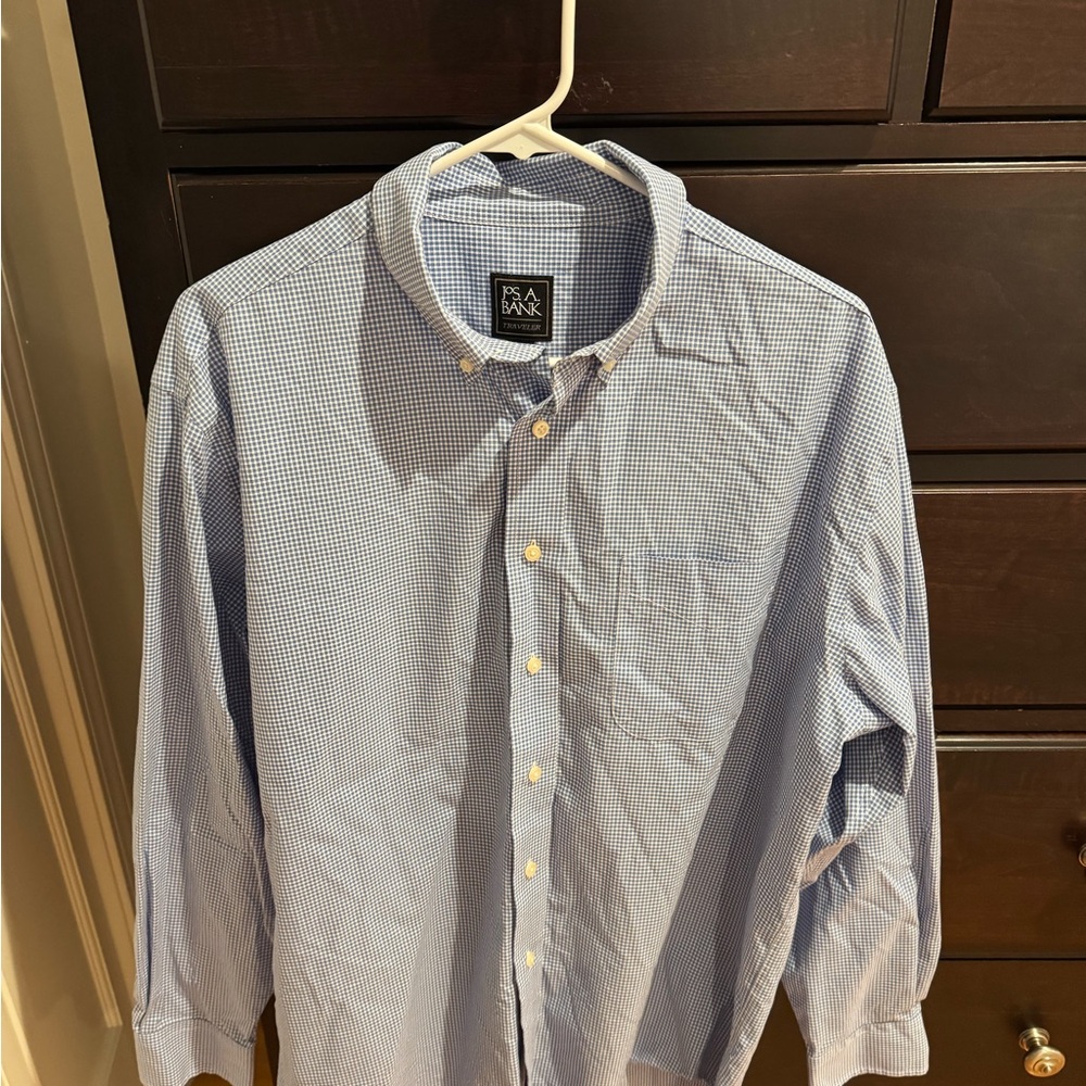 Jos. A. Bank Light Blue Gingham Shirt